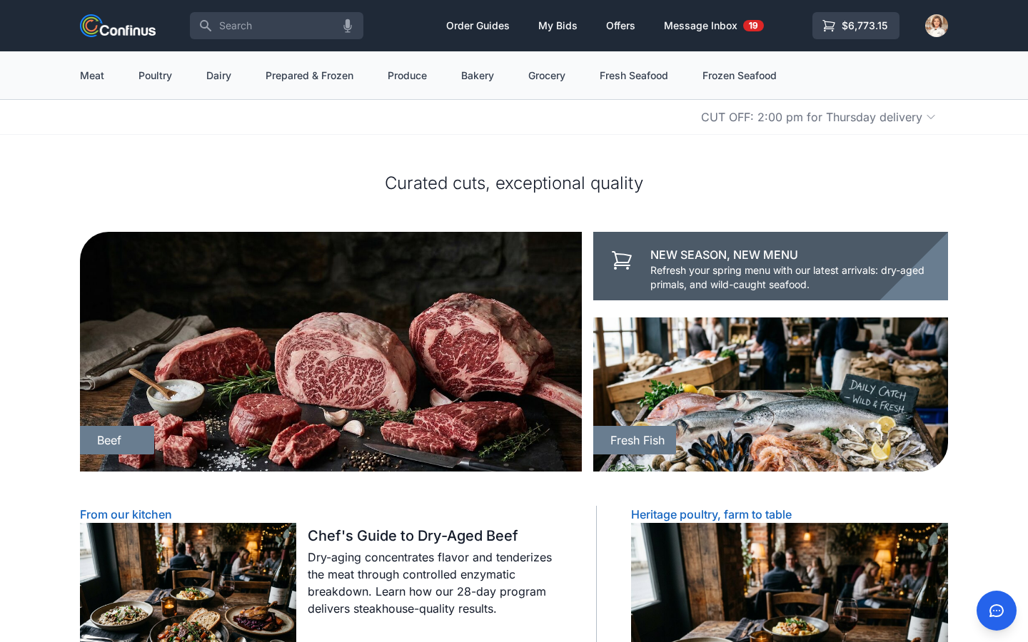 Confinus marketplace storefront